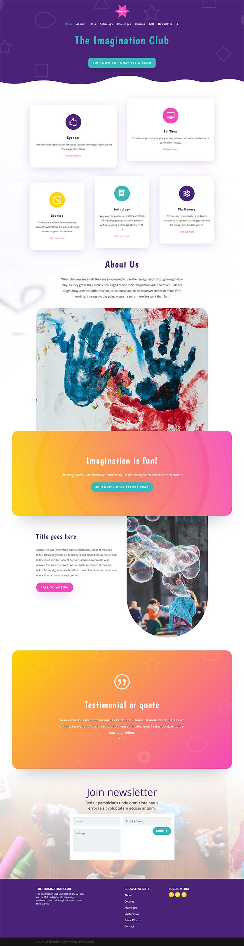 The Imagination Club website